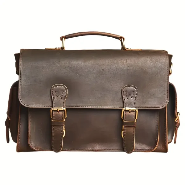 Vintage Men's Genuine Leather Camera Bag